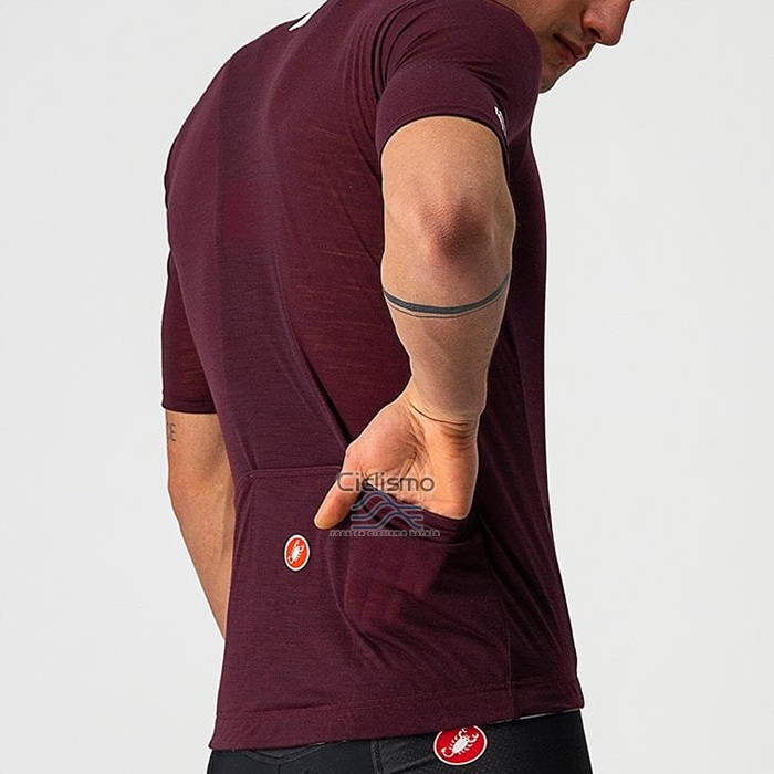 Giro d'Italia Ropa Ciclismo Culotte Corto 2021 Hombre Mangas Cortas APagado Rojo